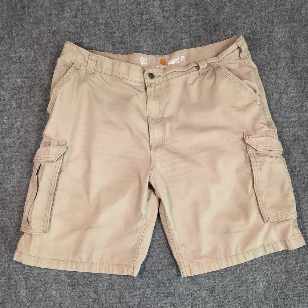 Carhartt Cargo Shorts Mens 42 Tan‎ Force Relaxed Fit Ripstop Cotton 101168